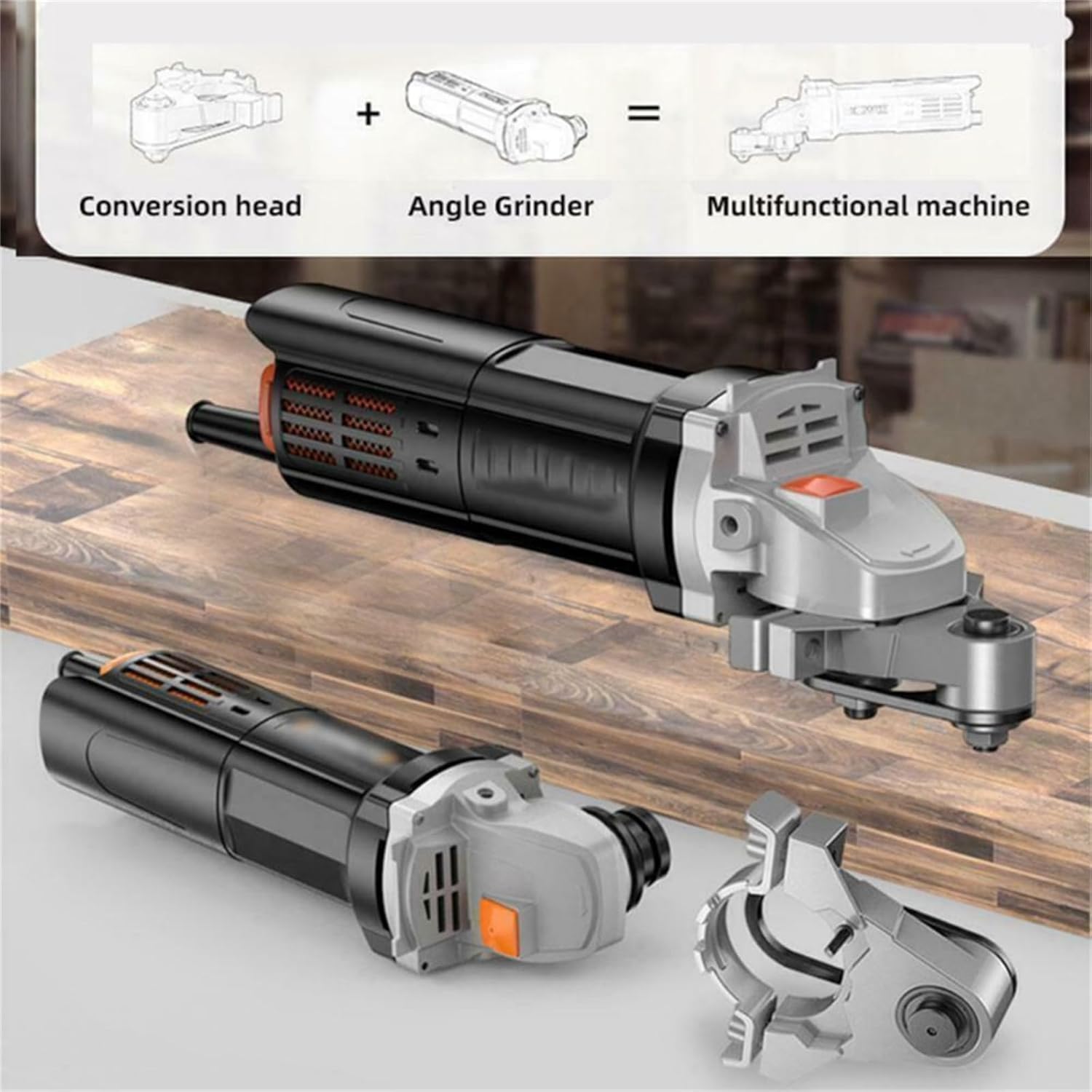 Convertidor de amoladora angular, kit de adaptador de convertidor de amoladora angular, herramienta oscilante multifunción, hoja de sierra,