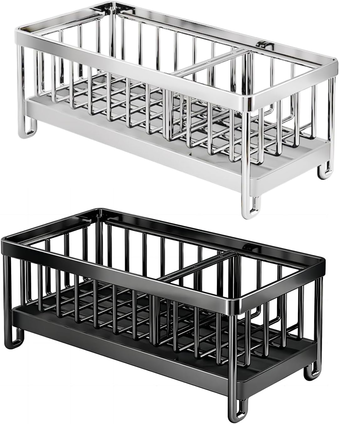 Organizador para fregadero, soporte de esponja para encimera de fregadero de cocina, organizador de esponjas de acero inoxidable 304, soporte para