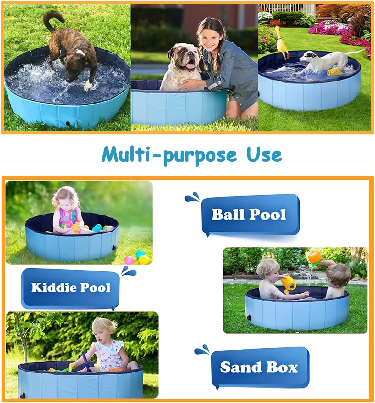 Piscina para perros y cachorros, piscina plegable para perros, piscina para mascotas, portátil, adecuada para uso en interiores y exteriores (40 x