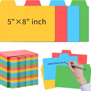 96 separadores de tarjetas de índice de 5 x 8 pulgadas, tarjetas de índice con pestañas de 5 x 8 pulgadas, guías de tarjetas de índice, divisores de 96 separadores de tarjetas de índice de 5 x 8 pulgadas, tarjetas de índice con pestañas de 5 x 8 pulgadas, guías de tarjetas de índice, divisores de