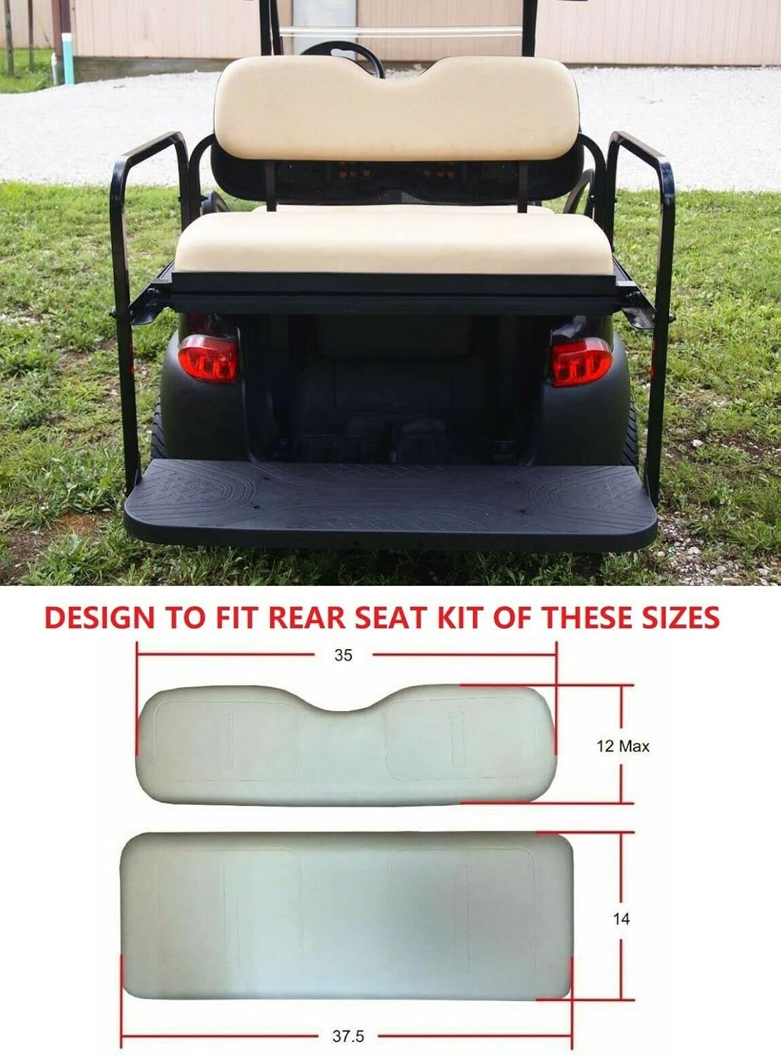 Huskey – 4 fundas de asiento delantero y trasero para carrito de golf EZGO Freedom TXT 2014+, Valor Custom con costuras de diamante blanco y negro