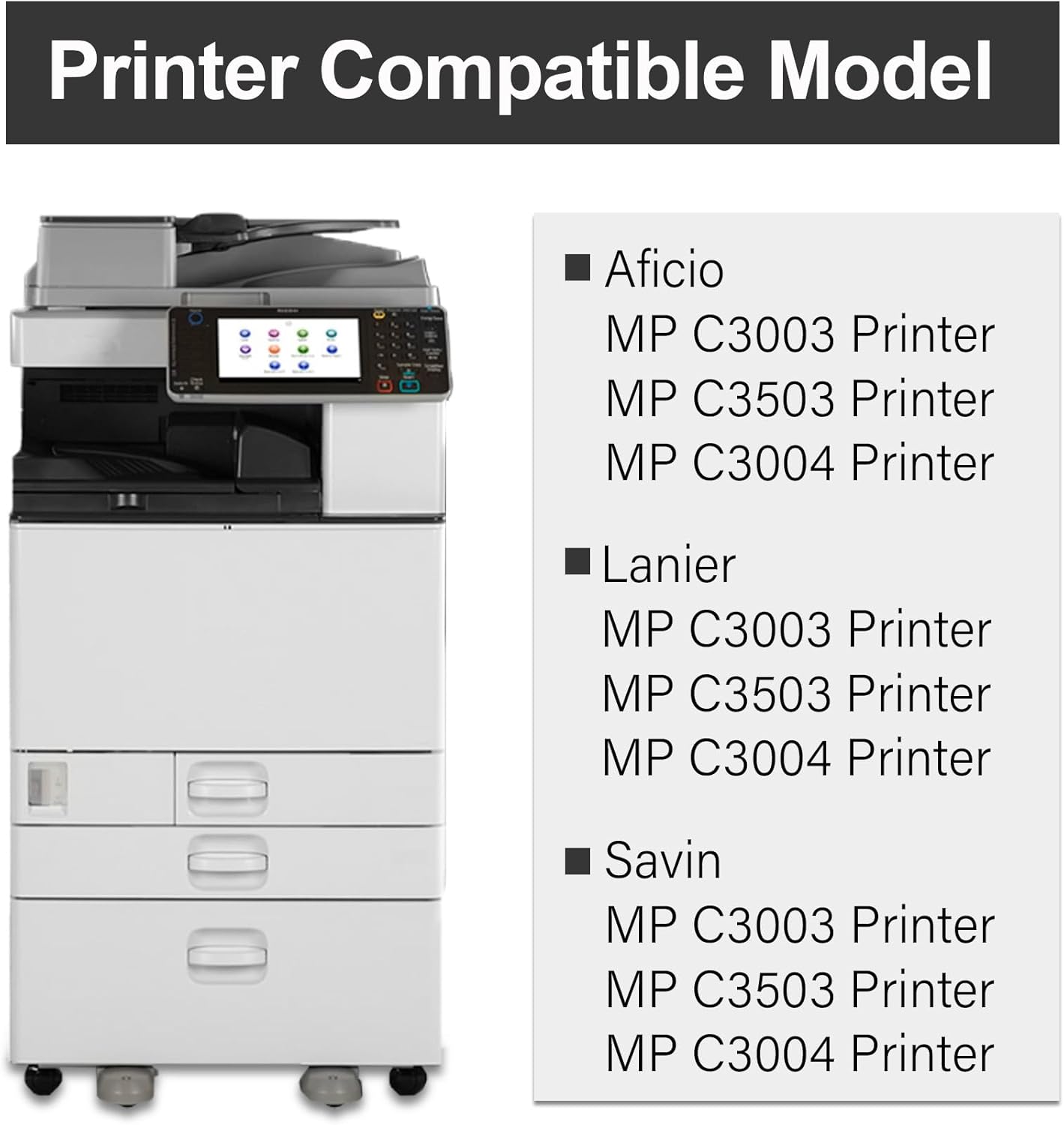 MP C3503 C3003 – Cartucho de tóner negro (paquete de 1 unidad) Cartucho de tóner Bispe de alto rendimiento 841813 de repuesto para impresora Ricoh
