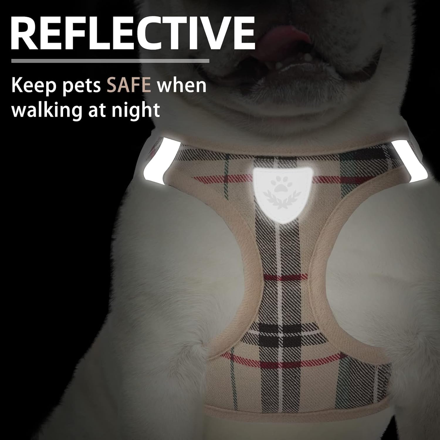 PUPTECK – Arnés y correa ajustable, sin tirones, para perro pequeño y mediano, cachorros y gatos, adiestramiento y paseo al aire libre, chaleco