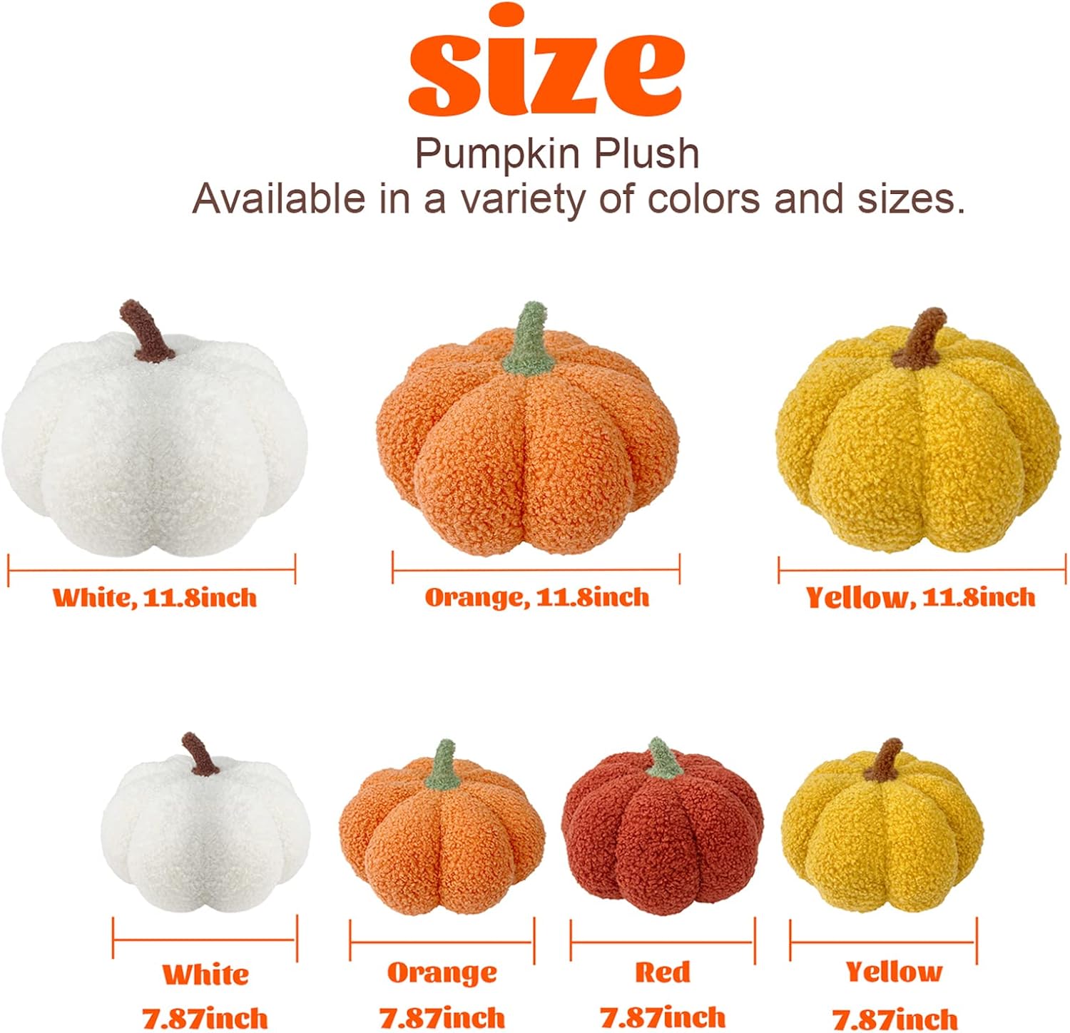 Almohada de calabaza, 7.87 pulgadas, almohada de calabaza de peluche suave de Acción de Gracias, para fiesta de Acción de Gracias, decoración del