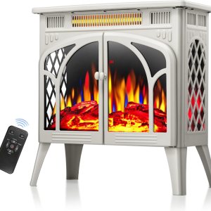 Kismile Estufa eléctrica infrarroja 3D, calentador de chimenea independiente con efectos de llama realistas, calentador de espacio portátil para Kismile Estufa eléctrica infrarroja 3D, calentador de chimenea independiente con efectos de llama realistas, calentador de espacio portátil para