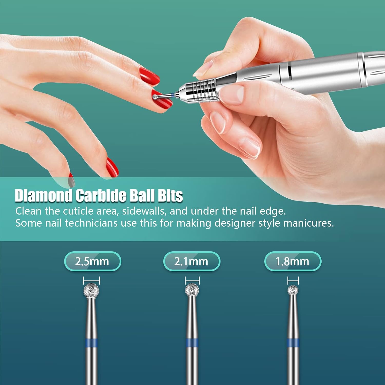 Depvko – Juego de 10 brocas profesionales de cerámica para uñas, brocas de 332 pulgadas para uñas, rebabas rotativas para manicura, pedicura,