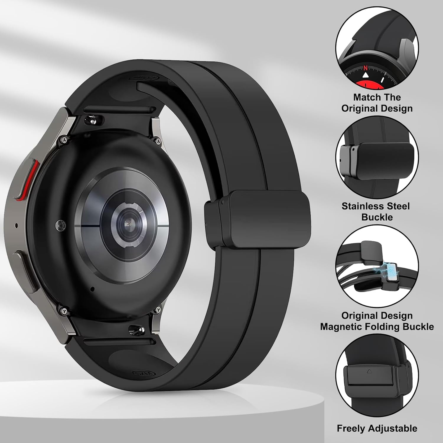 AOKOEE Paquete de 6 bandas magnéticas compatibles con Galaxy Watch 6 de 1.575 pulgadas, 1.732 pulgadas, Galaxy Watch 6 Classic de 1.732 pulgadas,