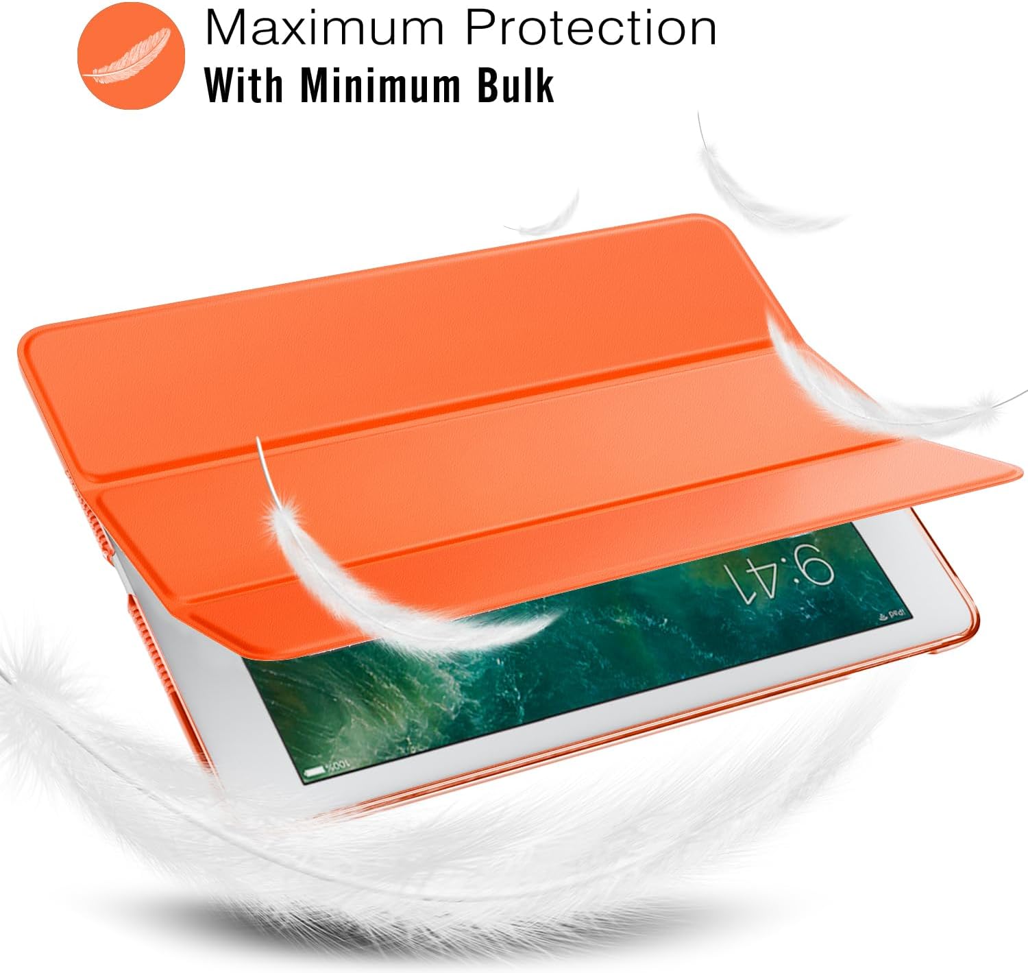 MoKo Case Fit 20182017 iPad 9.7 56 generación, delgada y ligera, con protector trasero translúcido esmerilado para iPad 9.7 20182017, encendido y