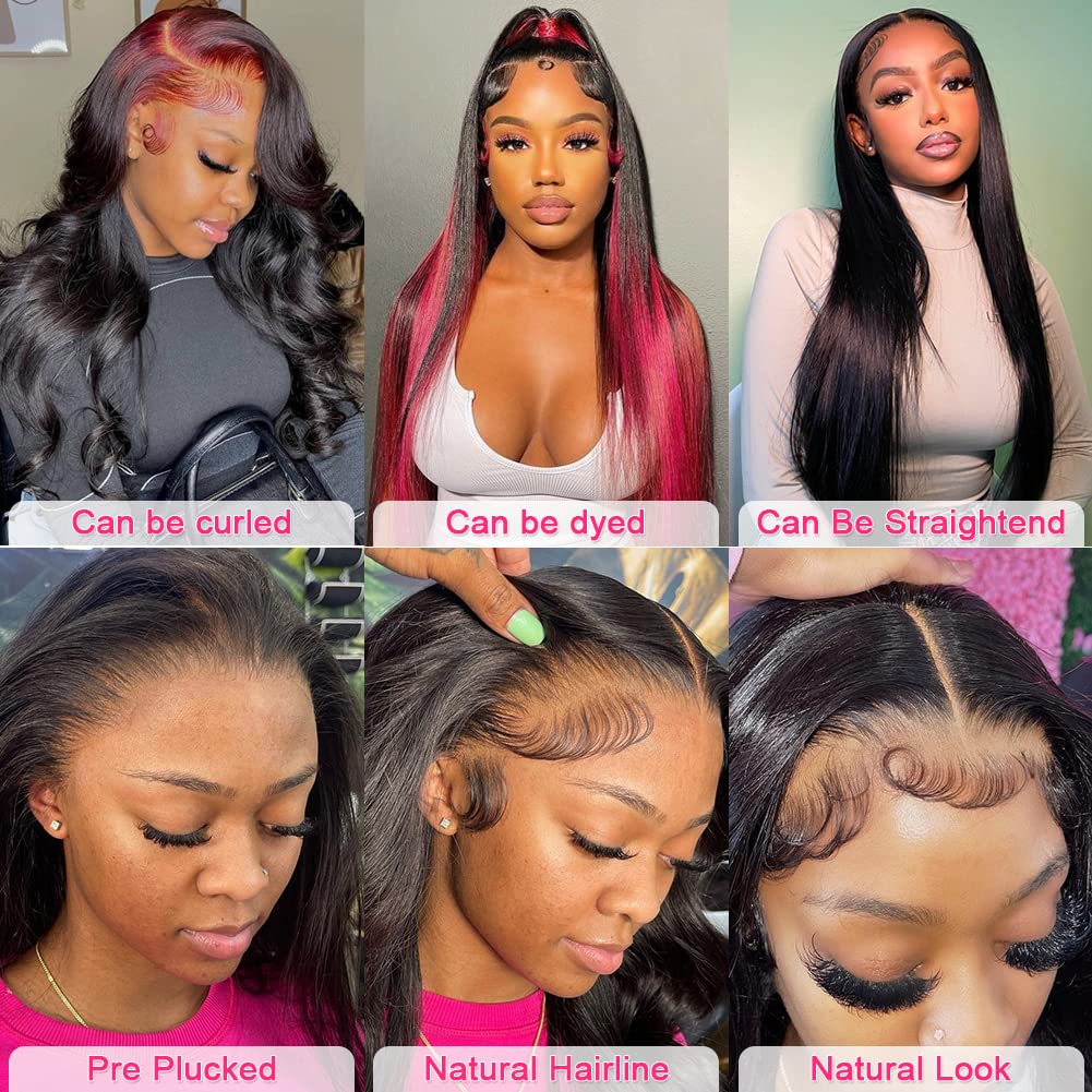 20 Inch 13×4 Lace Front Wigs Human Hair Straight HD Transparent Lace Front Wig Human Hair Pre Plucked 150% Density Brazilian Virgin Lace Frontal