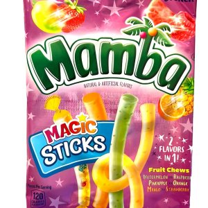 Mamba, Palitos mágicos, masticables de frutas, dulces, 2 sabores en 1, sandía, frambuesa, naranja piña, fresa y mango Mamba, Palitos mágicos, masticables de frutas, dulces, 2 sabores en 1, sandía, frambuesa, naranja piña, fresa y mango
