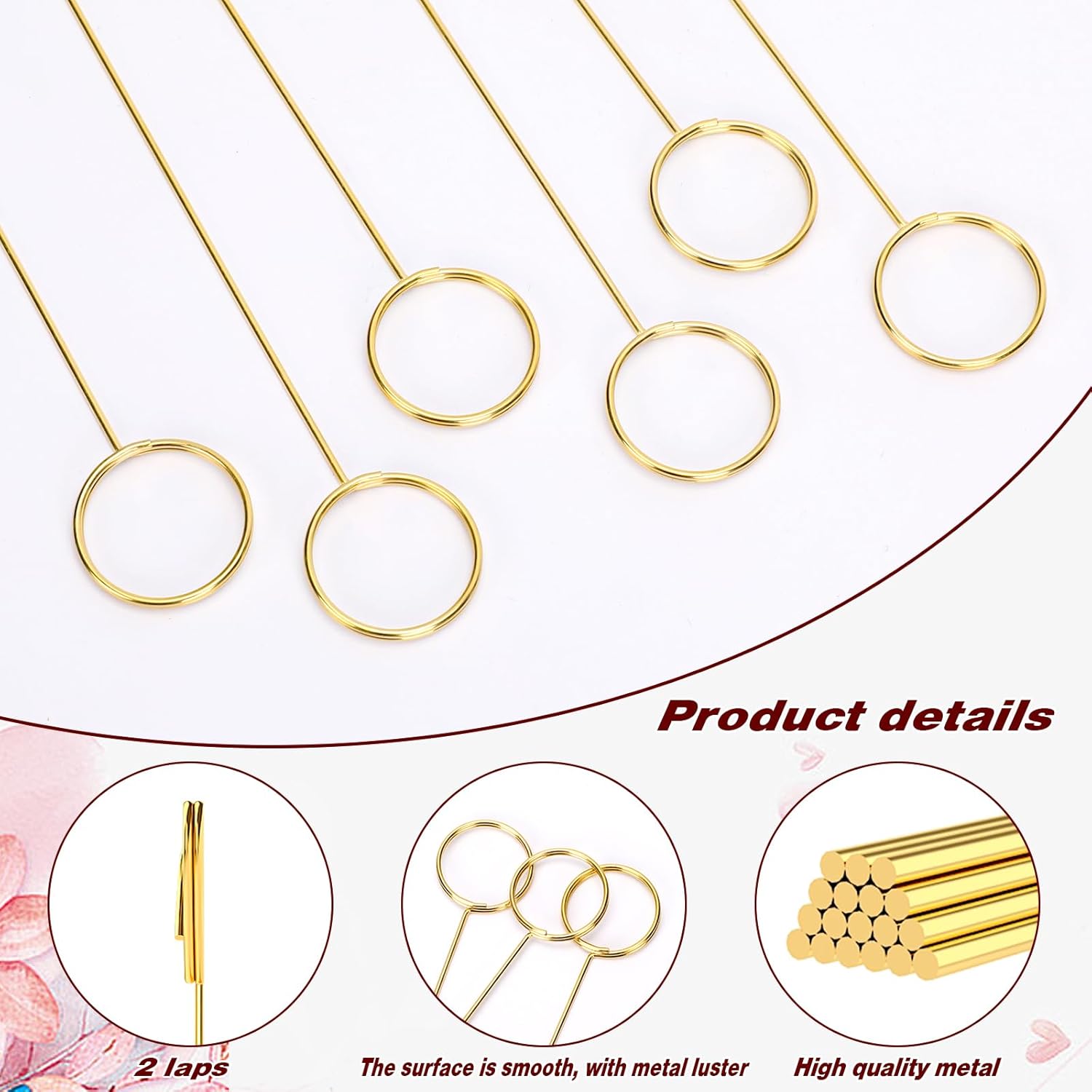 20 soportes para tarjetas de lugar, soporte de tarjetas de lugar de metal floral, soportes de números de mesa dorados, clips de púas de flores de