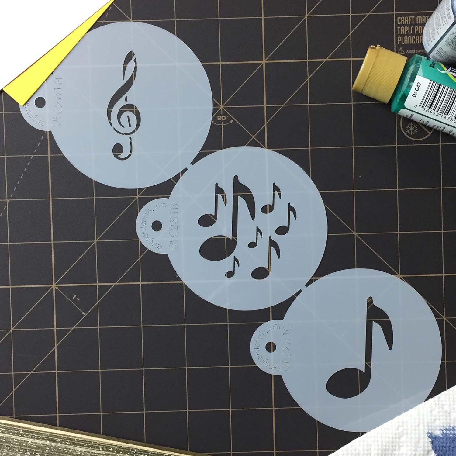 Designer Stencils C281Musical Cookies Stencil, Beigesemitransparente by Designer Stencils