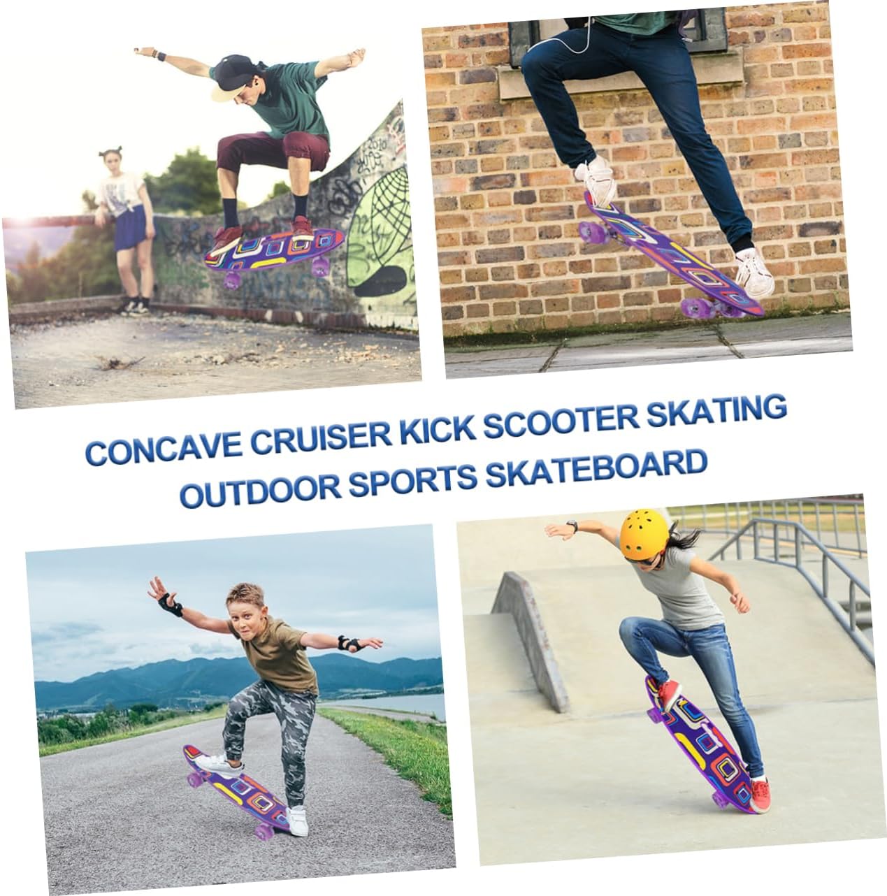 VANZACK 1pc Scooter Motocicleta Juguetes Niños Juguetes Deportivos Niños Longboard 4 Ruedas Scooter para Niños Monopatín cóncavo