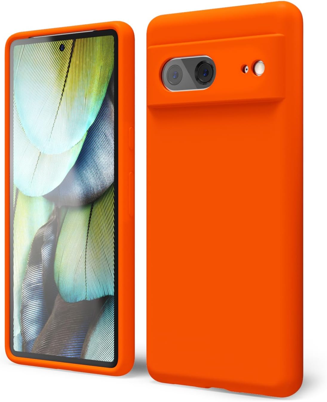 oakxco Funda para teléfono Google Pixel 7A de silicona líquida, color sólido brillante fluorescente, bonita funda protectora delgada y delgada de