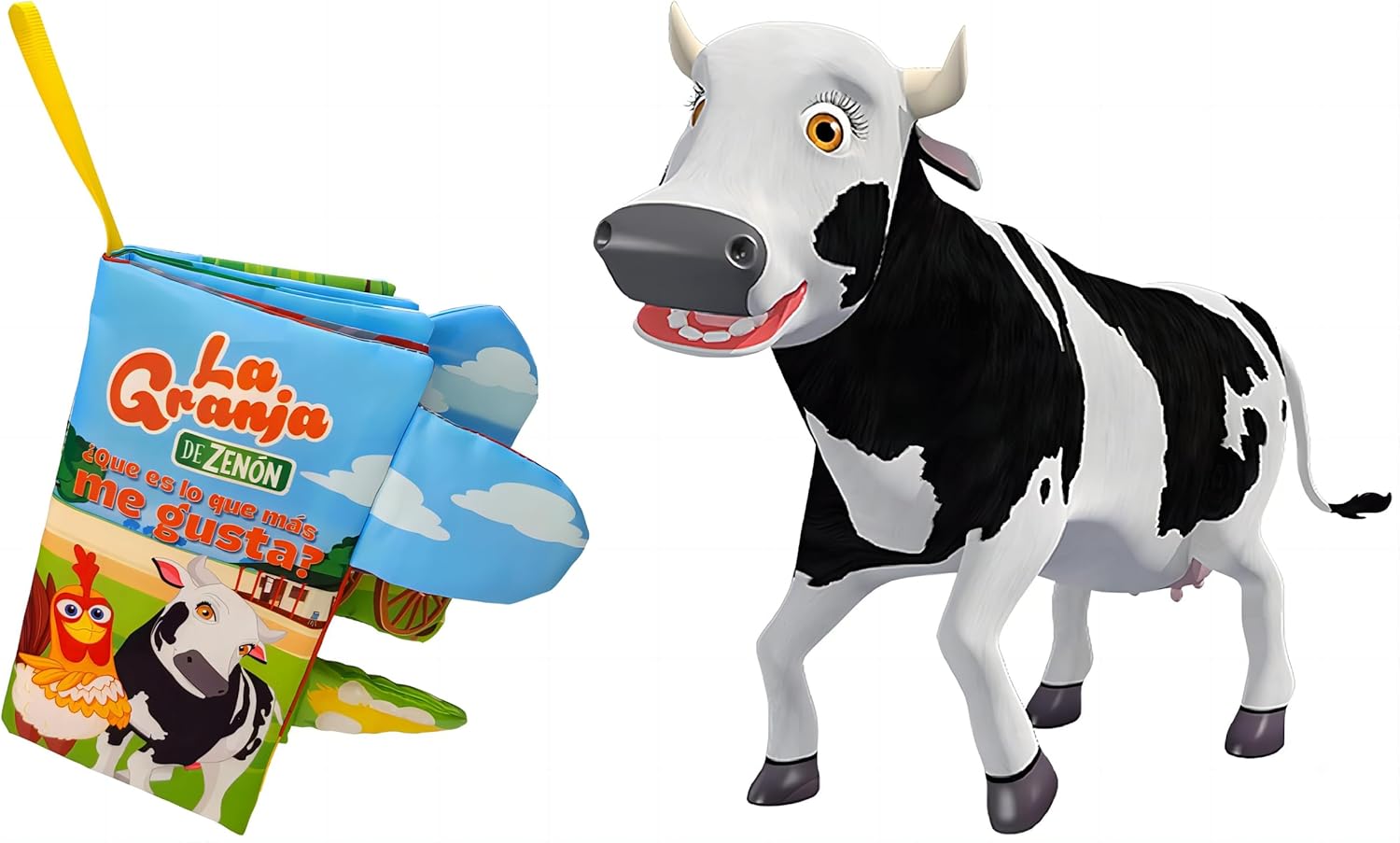 TOYMAKER La Granja De Zenon BARTOLITO & LOLA Libros para bebés españoles Juguetes Toque y Sensación Tela Arruga Suave Bebé Libros Españoles y Vaca