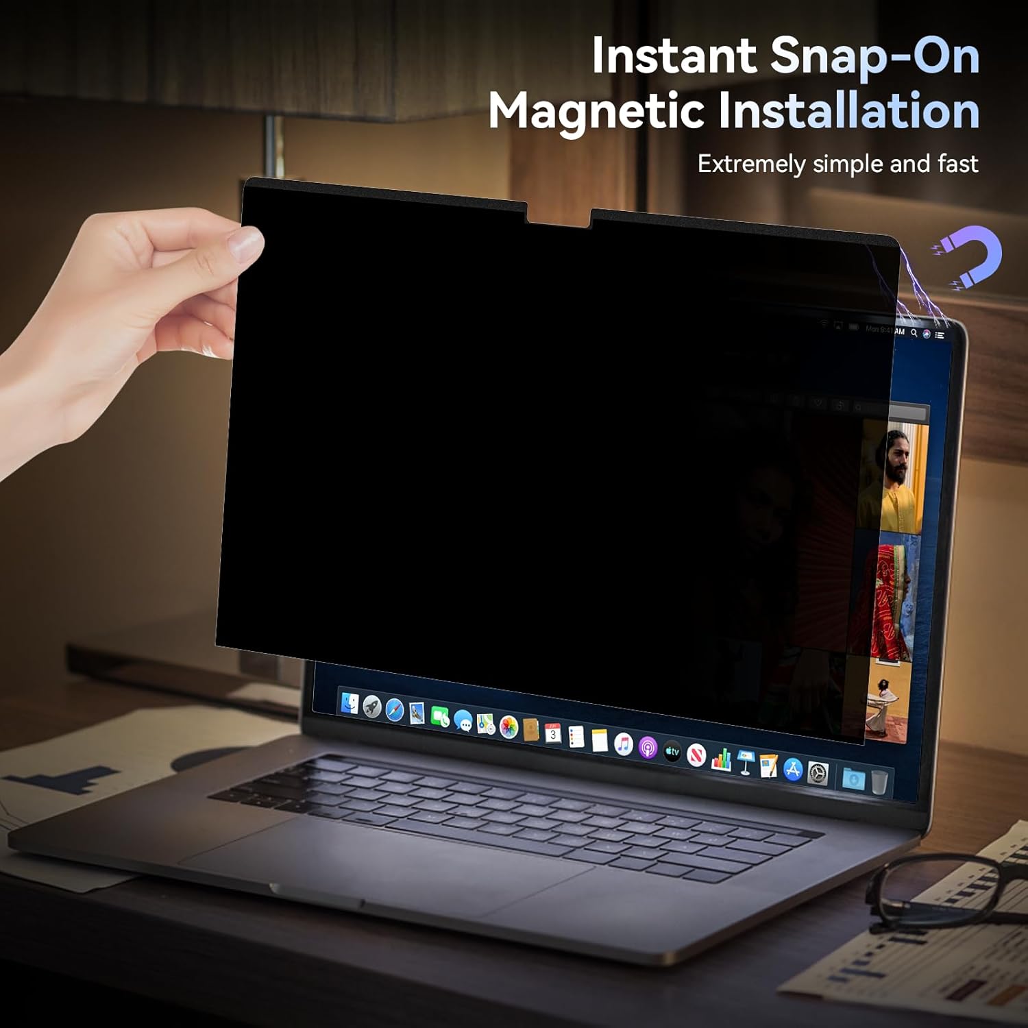 Protector de pantalla magnético de privacidad compatible con MacBook Pro de 16 pulgadas (2021-2024, M1, M2), filtro de privacidad extraíble