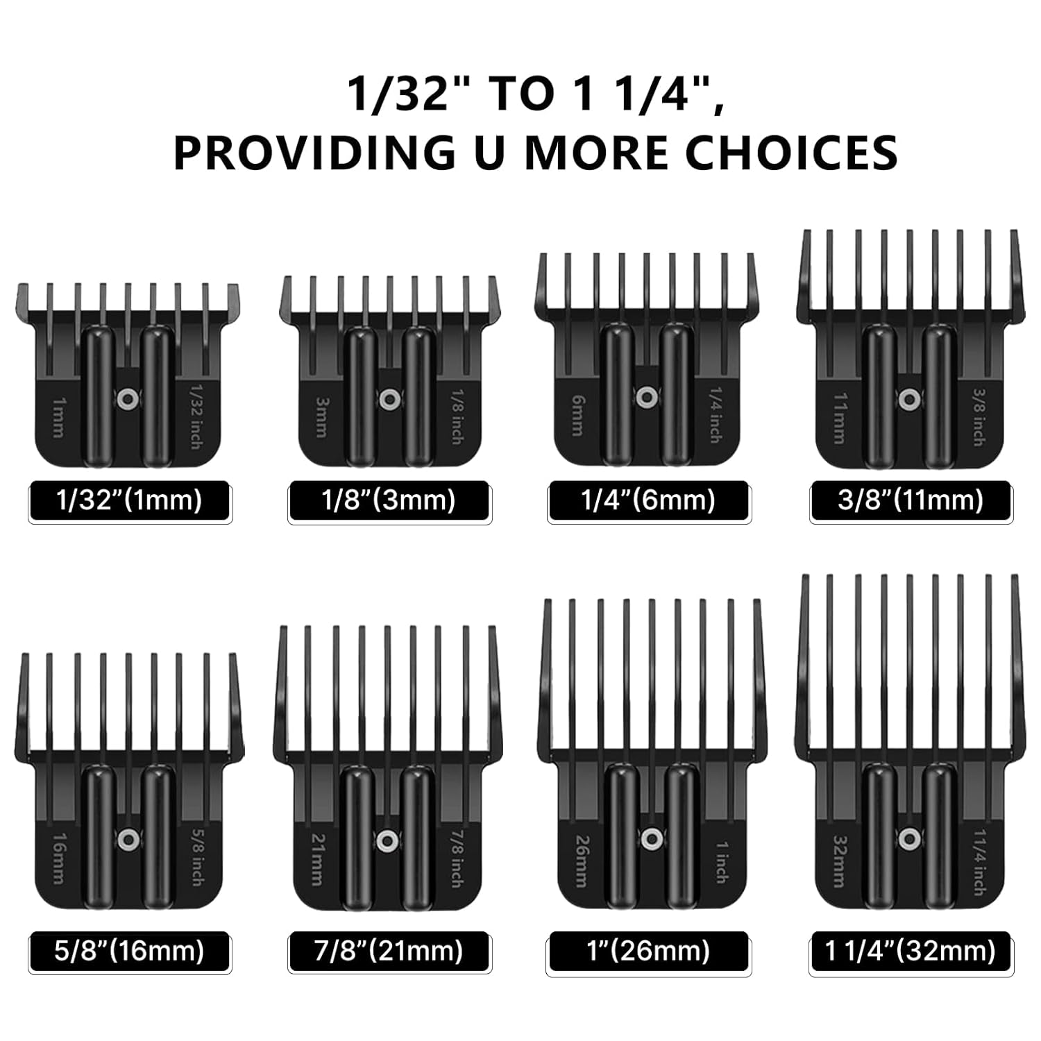 Paquete de 8 protectores de cortaúñas para Wahl Detailer y Andis T Outliner y BaByliss PRO, juego de protectores universales de cortapelos de 132 a