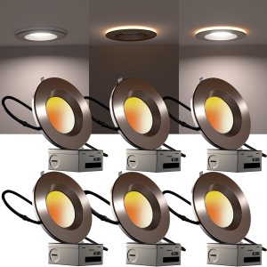 Downlight LED de 6 pulgadas con luz nocturna de 140 lmw (alta eficacia) CRI90 regulable LED empotrable, 3000 K4000 K5000 K seleccionables, luces LED Downlight LED de 6 pulgadas con luz nocturna de 140 lmw (alta eficacia) CRI90 regulable LED empotrable, 3000 K4000 K5000 K seleccionables, luces LED