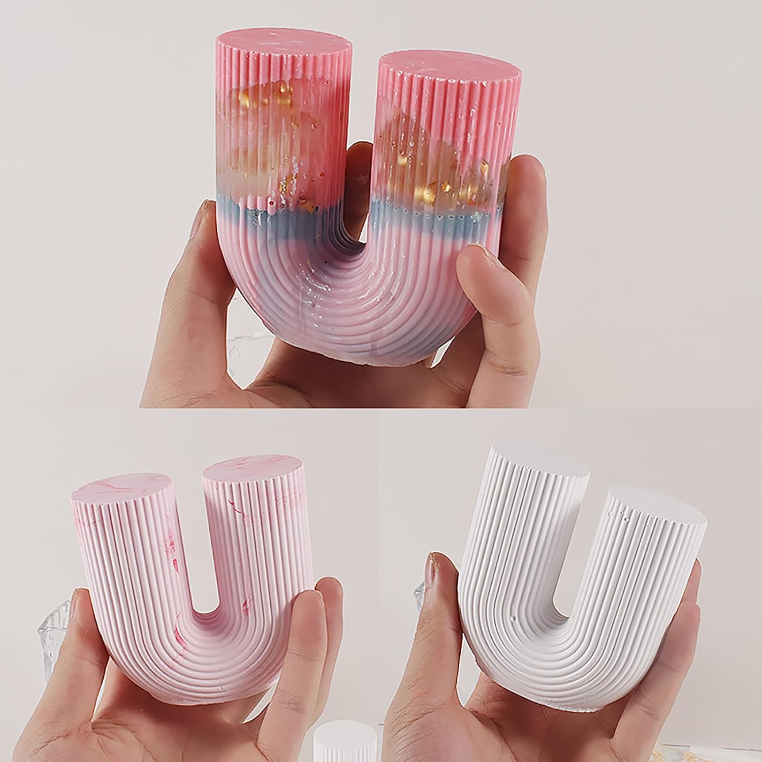 Paquete de 2 moldes de Navidad para calcetines de Papá Noel, molde de resina para hacer resina, moldes de silicona para velas para decorar el hogar,