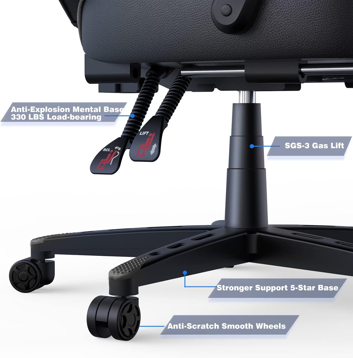 ELECWISH Silla de juegos de computadora con reposapiés, silla ergonómica para adultos, silla de escritorio giratoria ajustable con respaldo alto con