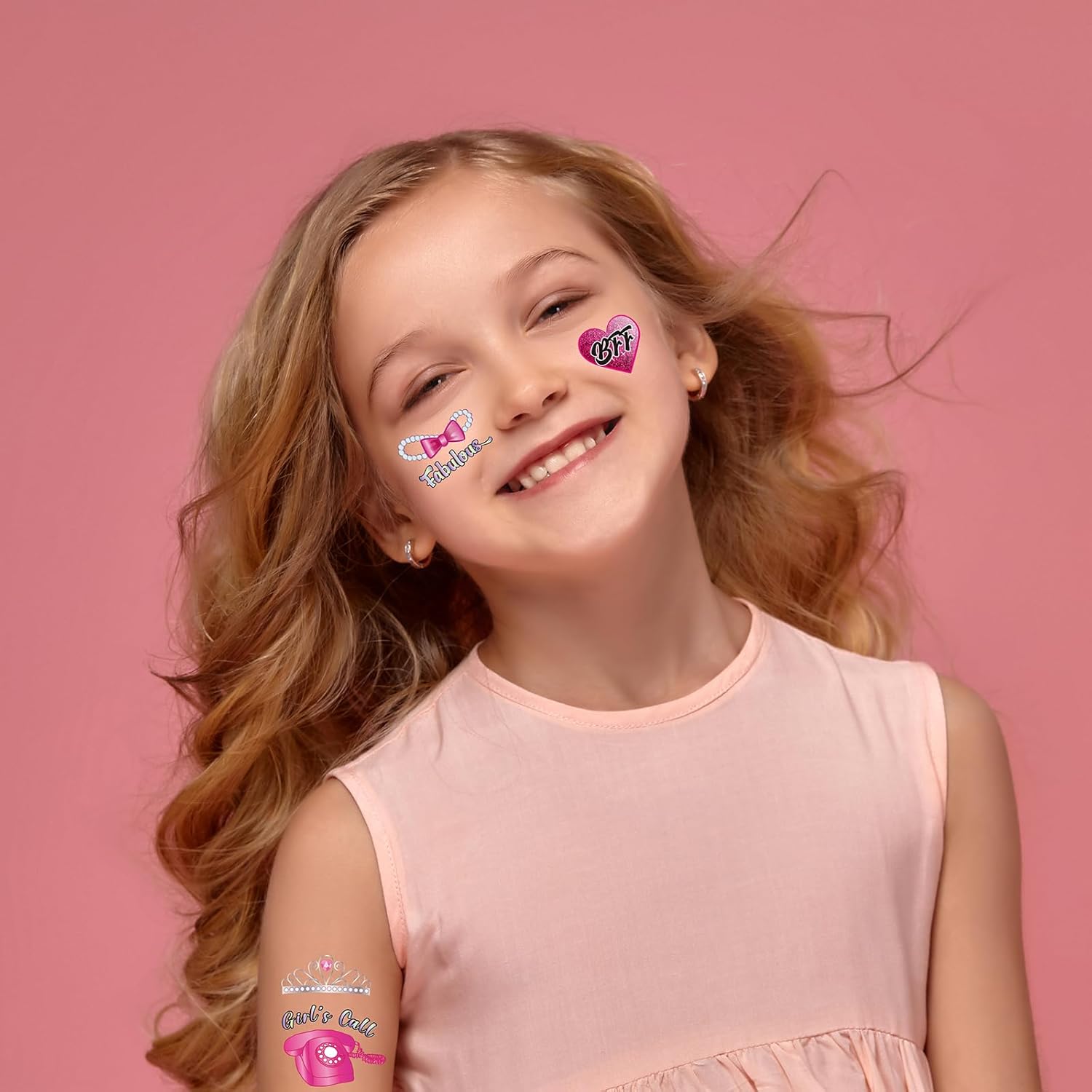 90 tatuajes temporales para niños + 1 juego de maquillaje para niños, recuerdos de fiesta, bonitas decoraciones, kit de calcomanías impermeables y