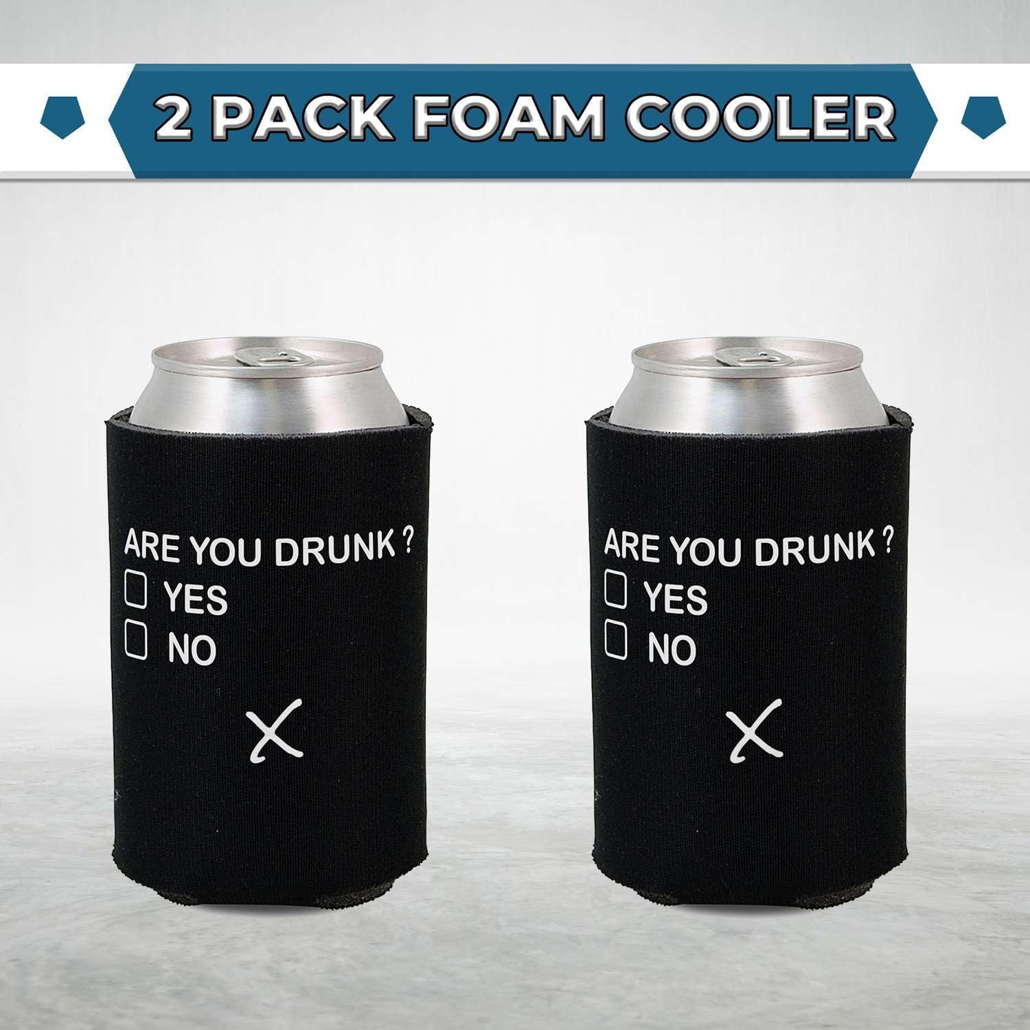 Estás borracho Sí No Funny Sarcastic Can Sleeve Cooler aislado Bebidas Coozies Soda Beer Hugger Coolies (negro, 2 unidades)
