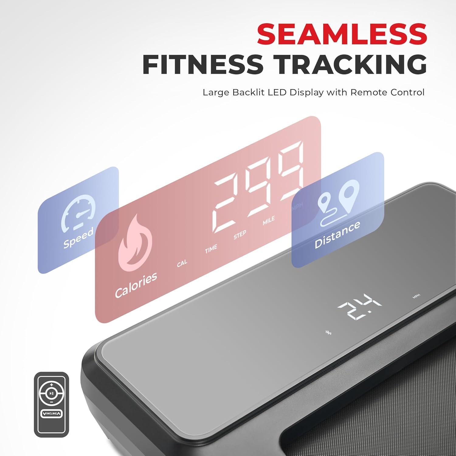 Sunny Health & Fitness Treadpad Pacer – Cinta de correr con doble modo de inclinación automática de 6 niveles y conectividad Bluetooth mejorada con