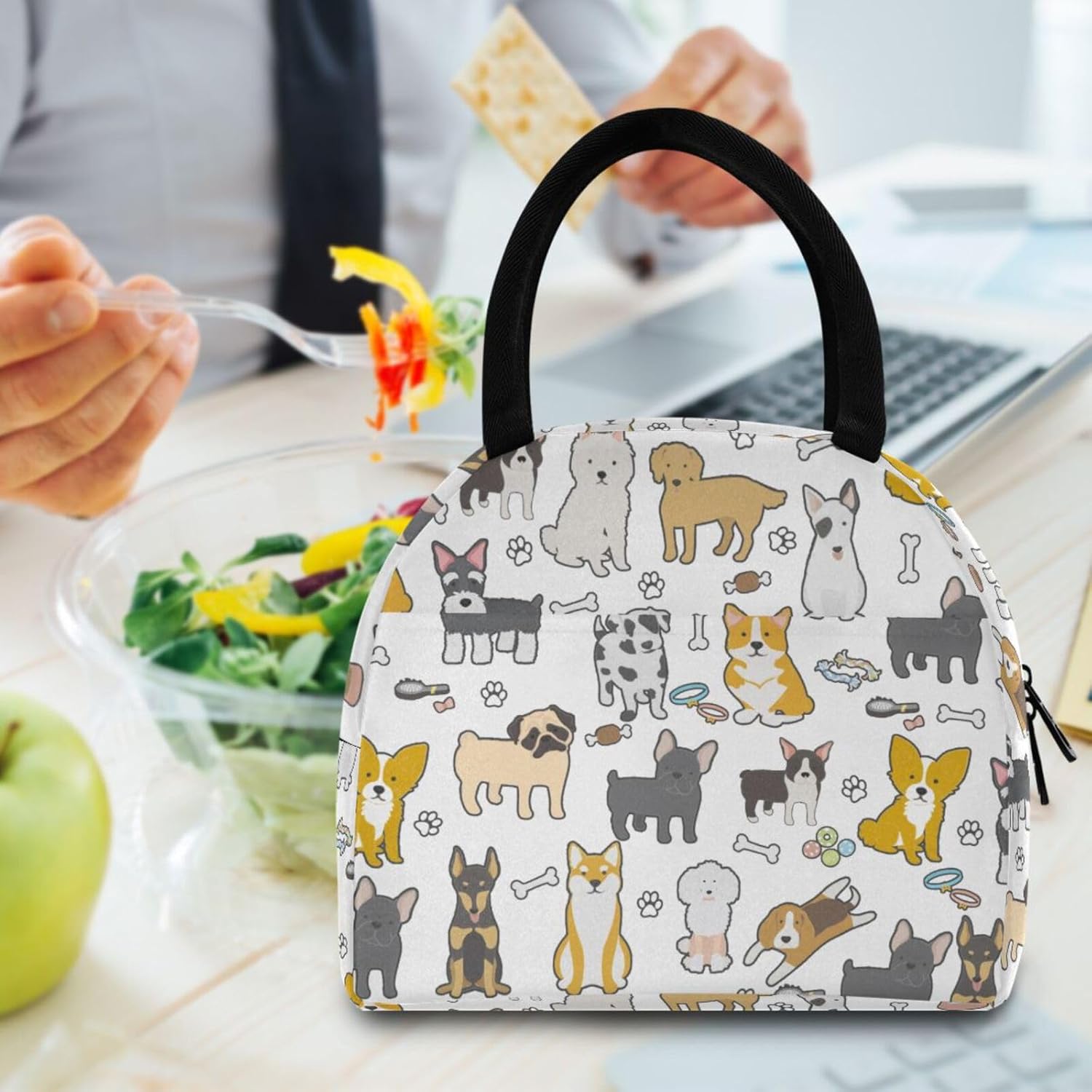 CBBYY Bolsa de almuerzo para perros para mujer, reutilizable, aislada, bonita bolsa de almuerzo para adultos y estudiantes, a prueba de fugas,
