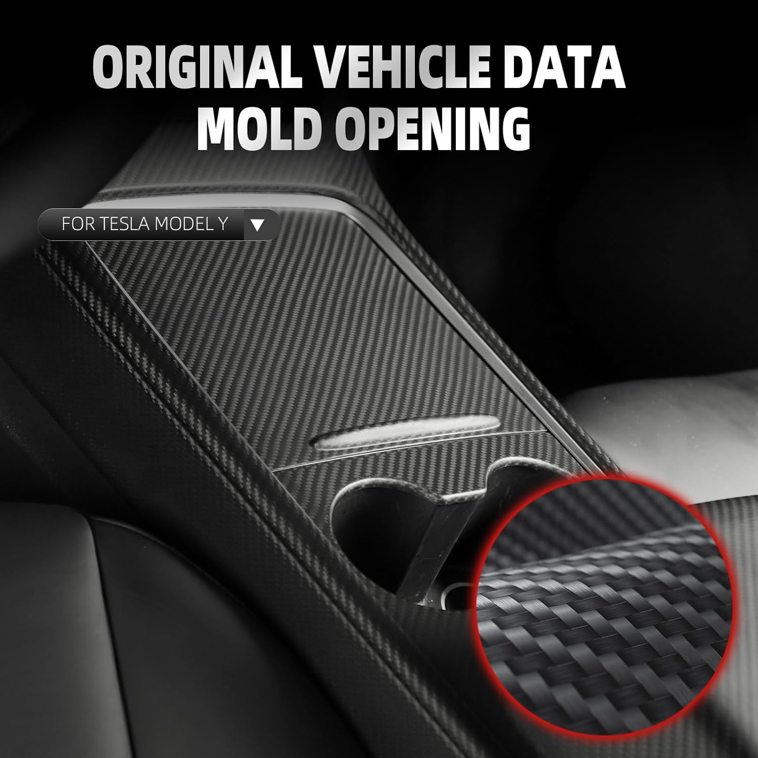 Envoltura de consola central compatible con Tesla Model 3 Model Y 3K de fibra de carbono real, kit de envoltura de decoración interior, 2 accesorios