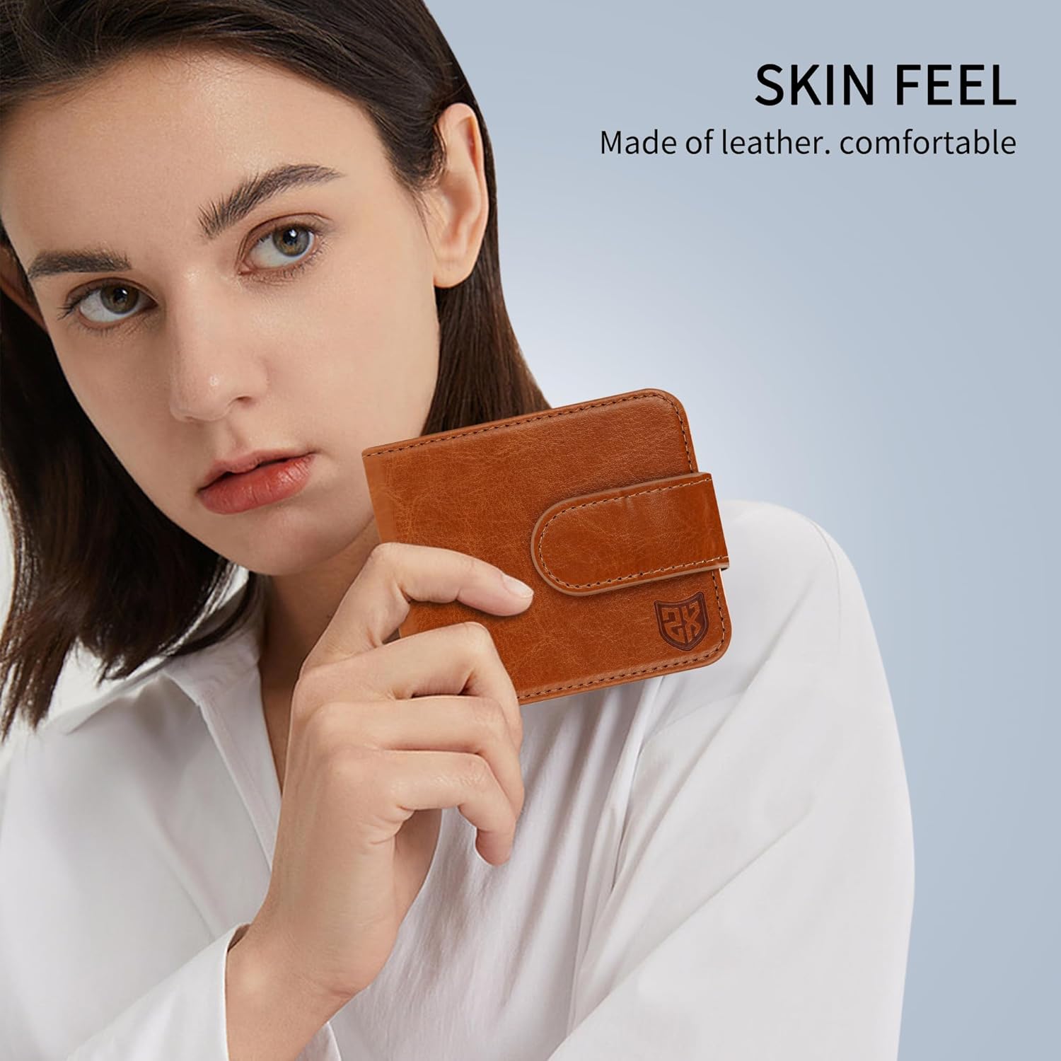 ZZXX Funda tipo cartera para Samsung Galaxy Z Flip 5 con bloqueo RFID, ranura para tarjetas, cierre magnético, de piel, con soporte para bolígrafo