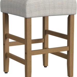 HomePop Home Decor – Taburete de bar clásico con respaldo abierto, altura de mostrador, 24 pulgadas, con cojín abovedado, patrón de mini rejilla HomePop Home Decor – Taburete de bar clásico con respaldo abierto, altura de mostrador, 24 pulgadas, con cojín abovedado, patrón de mini rejilla