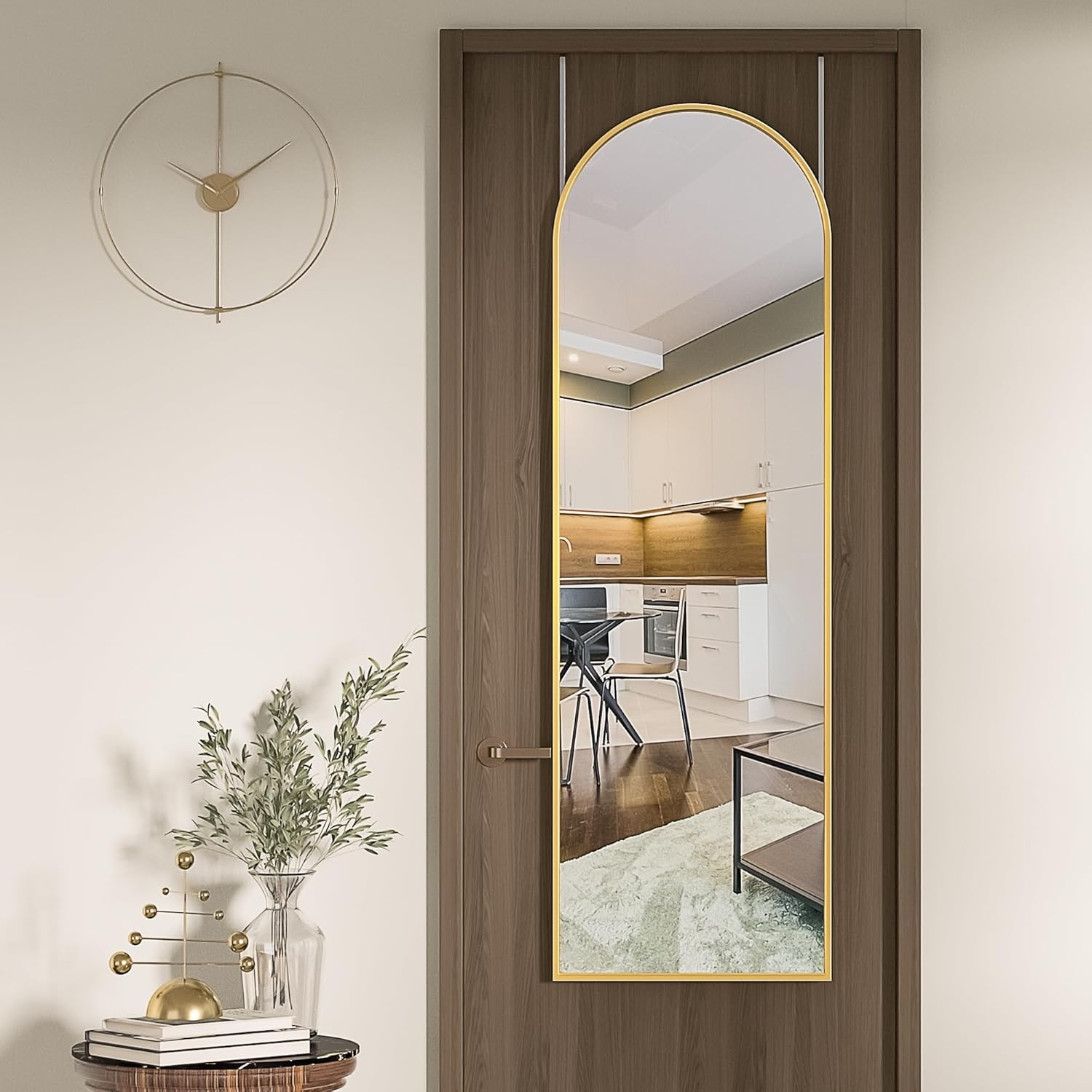 Antok Espejo de longitud completa, 50 x 16 pulgadas, espejo colgante de longitud completa para puerta, espejo de pared de longitud completa, espejo