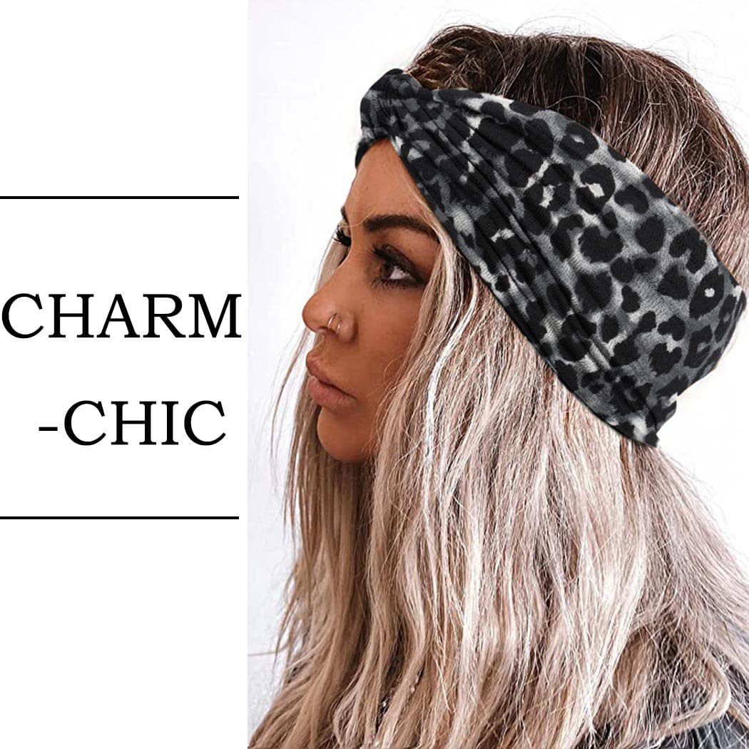 Diademas anchas para mujer, turbante anudadas, elásticas antideslizantes, bandas para la cabeza de entrenamiento floral, bandas para la cabeza de