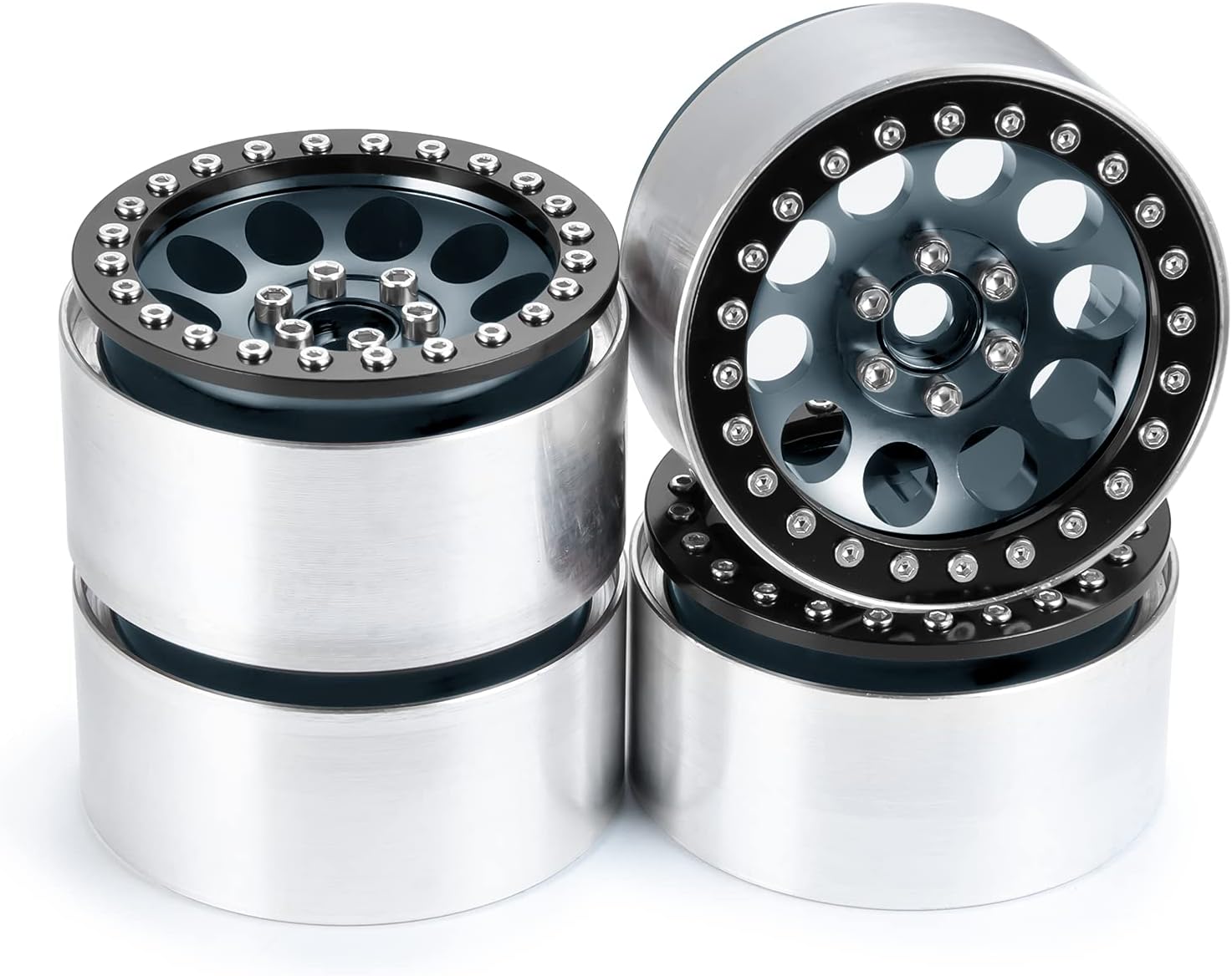 Benedict Harry – Llantas de aleación de aluminio de 2.2 pulgadas Beadlock para 110 RC Rock Crawler Car Axial Wraith RR10 SCX10 90046 YETI D90 CC01