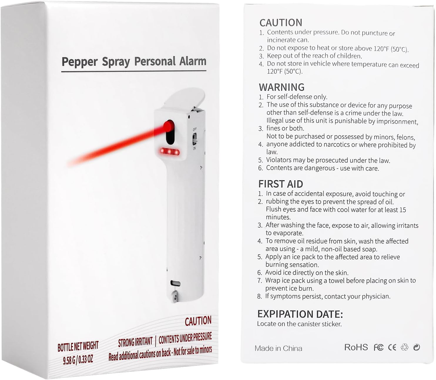 Spray de pimienta 3 en 1 con alarma para defensa personal de mujeres, llavero de defensa para protección de seguridad personal, gel recargable,