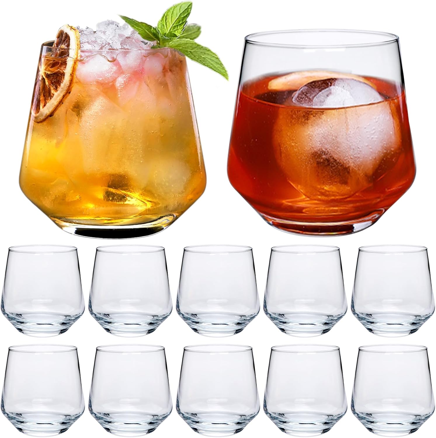 Cadamada Copas de vino de 13 onzas, juego de 12 copas de vino sin tallo, para vino tinto o blanco, jugo, cerveza, agua con gas, banquete de alta
