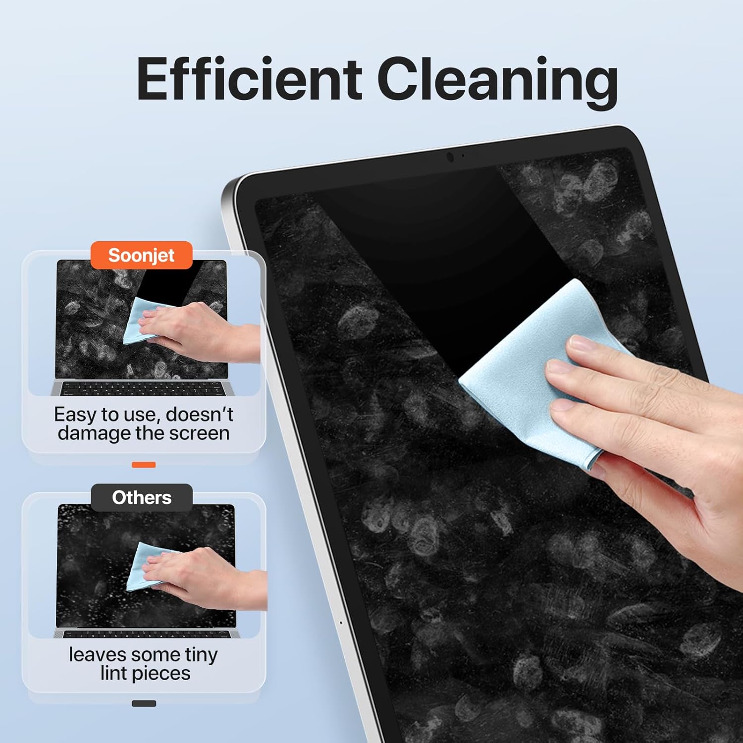Paño de pulido 1 paquete para Apple, paño de limpieza de microfibra premium, material suave y no abrasivo compatible con iPhone, iPad, MacBook,