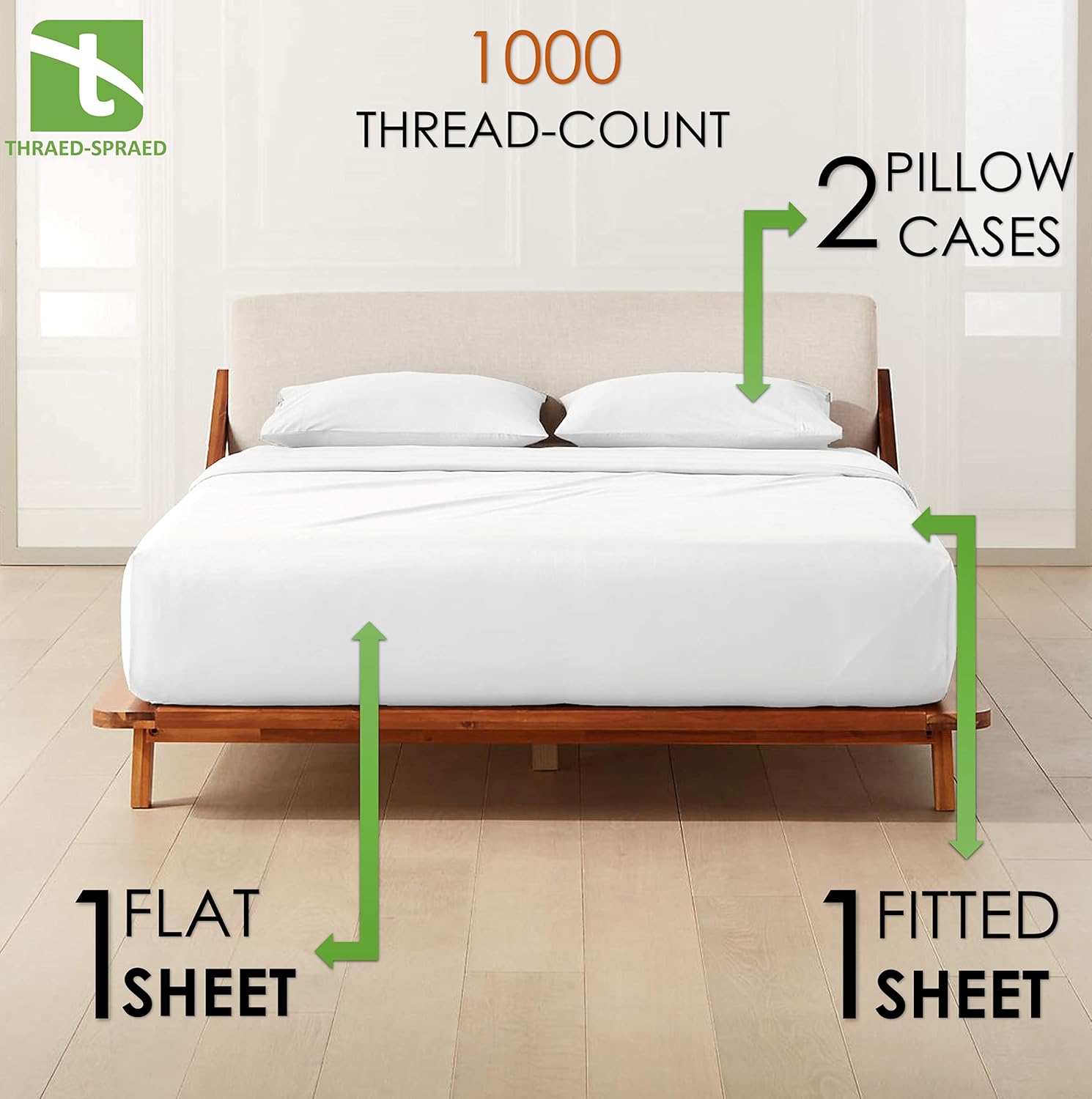 Juego de sábanas tamaño King con cabeza dividida para cama ajustable, juego de sábanas de 1000 hilos tamaño King con parte superior media dividida,