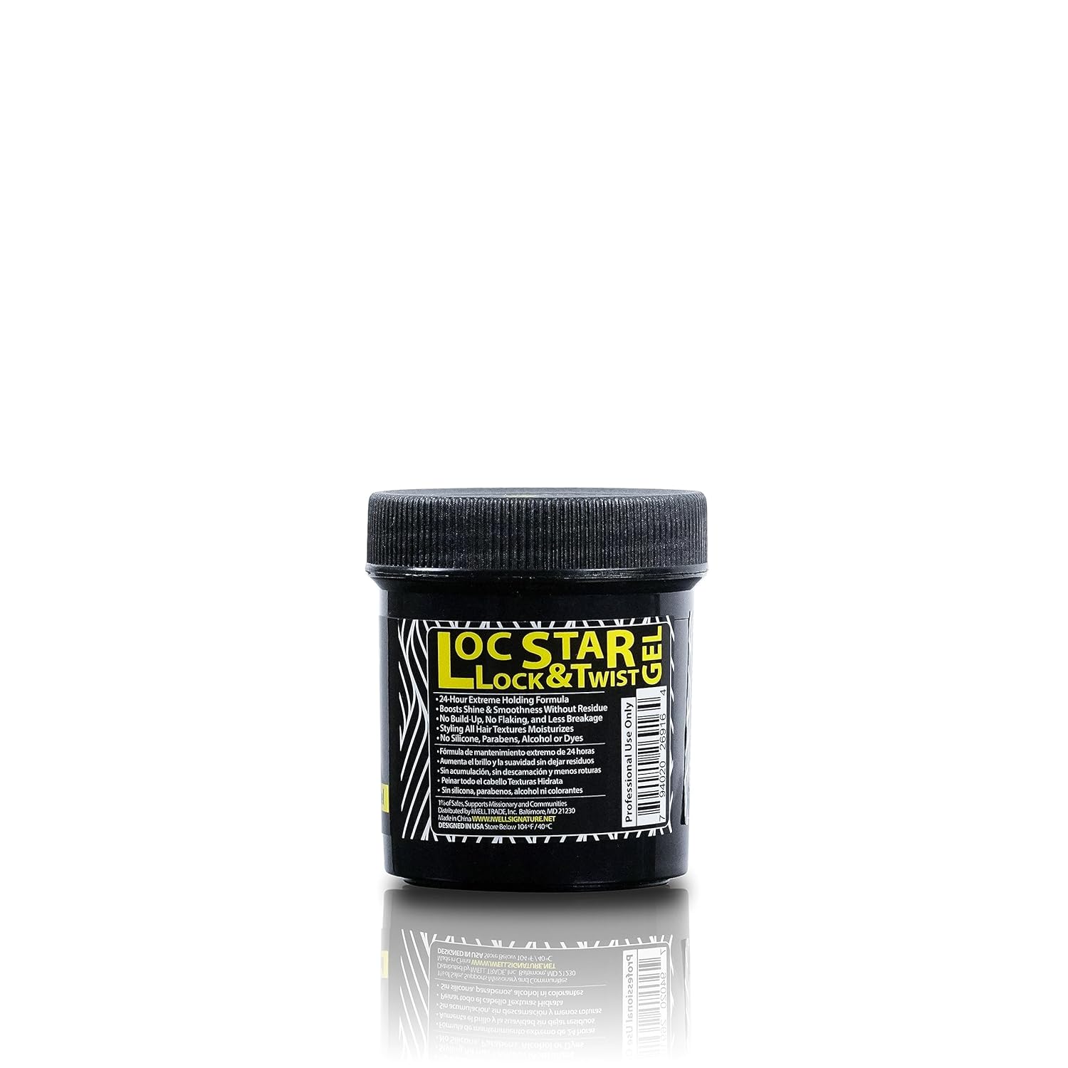 Loc Star  Gel Lock&Twist de 3.4 onzas  Sujeción extrema, suaviza y domina el encrespamiento  Brillo, larga duración para trenzas, bloqueos, giros
