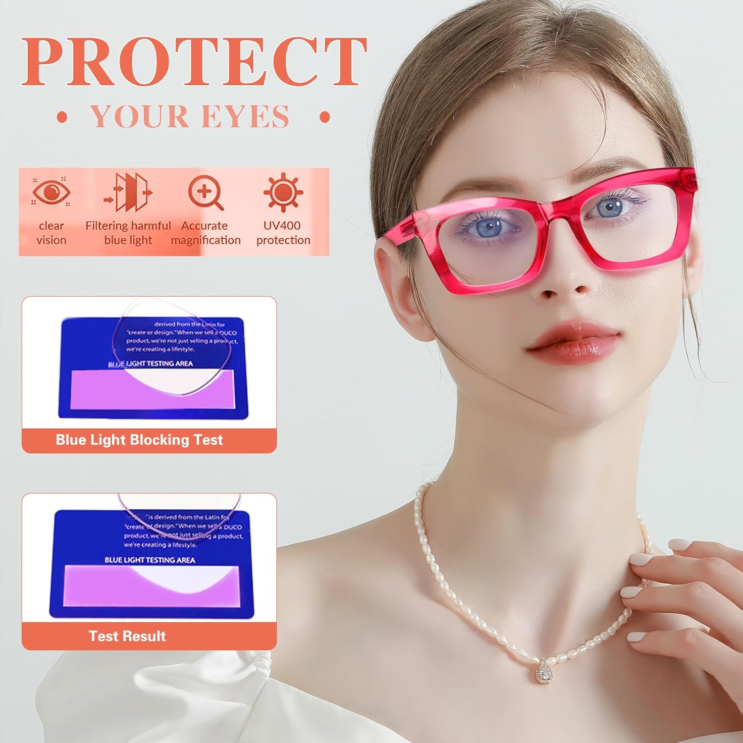 BIENCOOL Paquete de 6 lentes de lectura estilo Oprah para mujer, con bloqueo de luz azul, lentes de bisagra de resorte