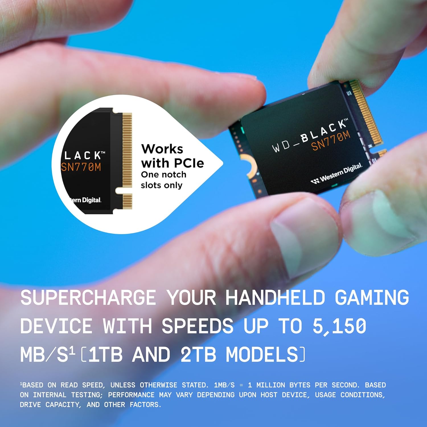 WD_BLACK SSD NVMe SN770M M.2 2230 de 500 GB para dispositivos de juego de mano, velocidades de hasta 5,150 MBs, TLC 3D NAND, ideal para Steam Deck y
