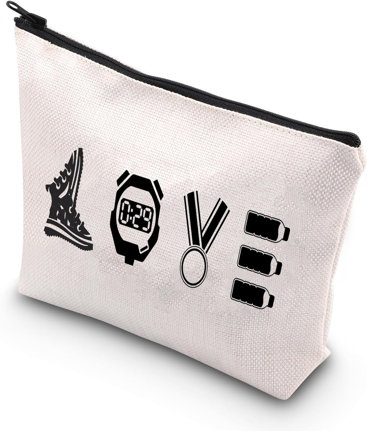BDPWSS Bolsa de maquillaje para corredores, corredores de maratón, bolsa con cremallera, regalos para correr a campo traviesa, Love Running,
