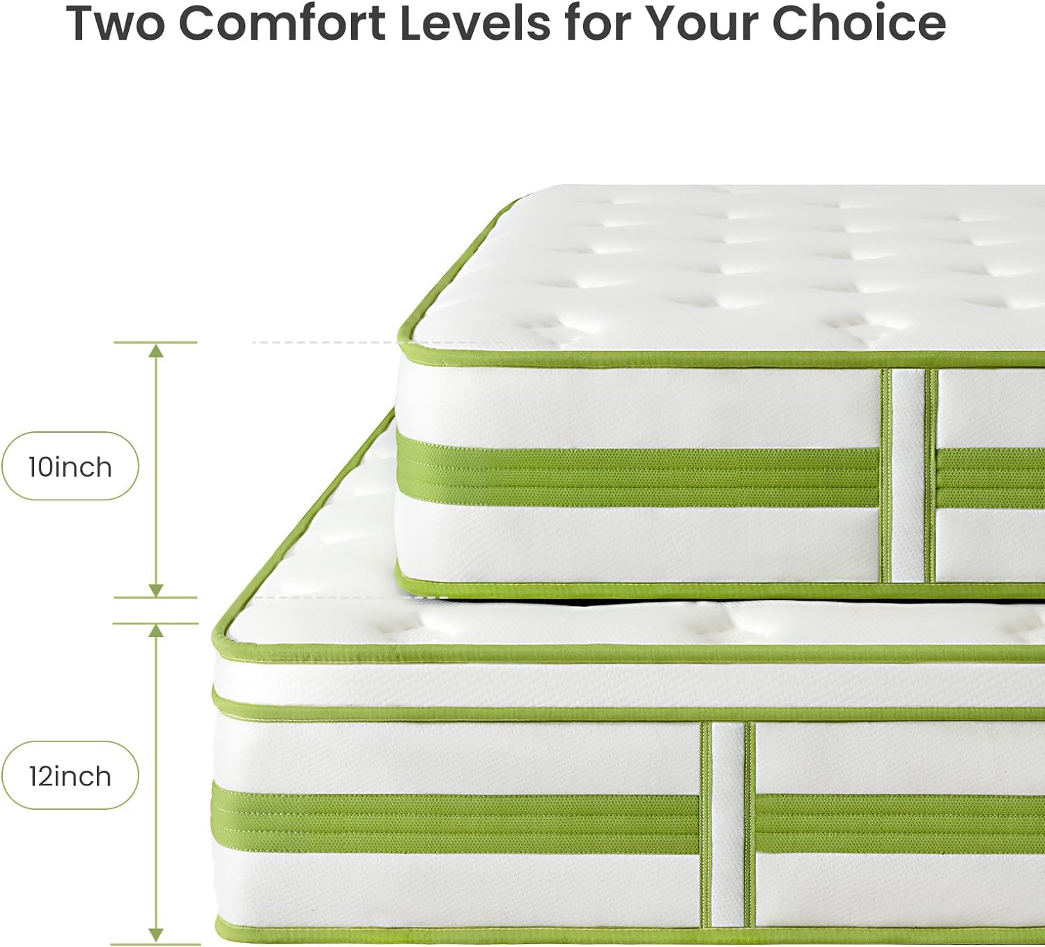 Colchón individual de 12 pulgadas, colchón híbrido en una caja, espuma viscoelástica de gel y resortes embolsados para dormir y aliviar la presión,