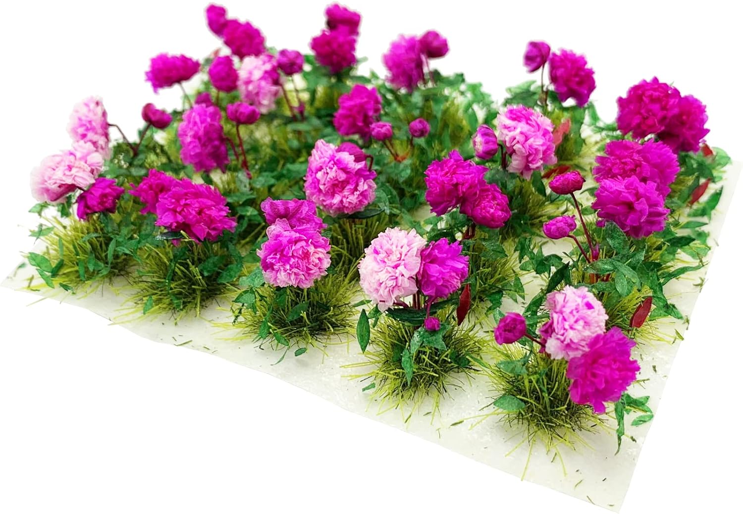 20 mechones de flores en miniatura para mini casa de muñecas, jardín de hadas, ferrocarril, escenario estático simulado, modelo de micro paisaje