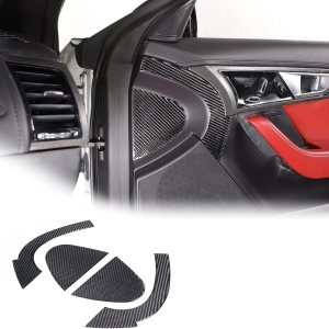 Protectores de borde de puerta de automóvil de fibra de carbono suave anti colisión, 4 unidades para Jaguar F-TYPE 2013-2022 Cojines de Protectores de borde de puerta de automóvil de fibra de carbono suave anti colisión, 4 unidades para Jaguar F-TYPE 2013-2022 Cojines de