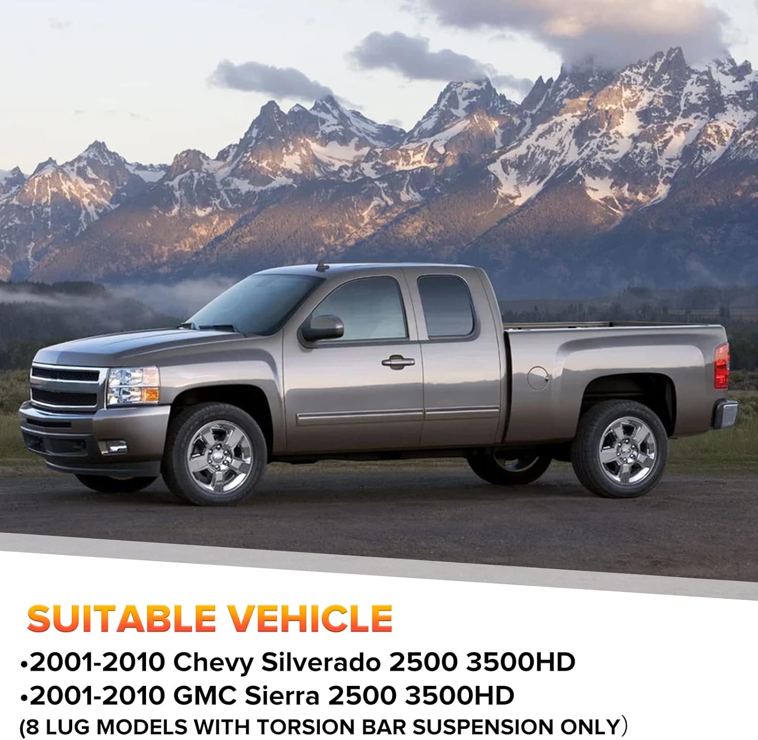 BDFHYK Kits de elevación de nivelación de 1-3 pulgadas compatibles con Chevrolet Silverado y GMC Sierra 2500HD 3500HD, llave de barras de torsión de