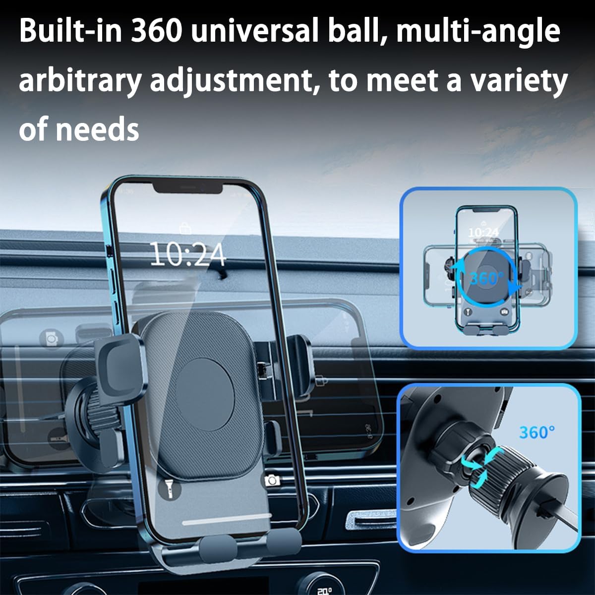 Soporte de teléfono para ventilación de automóvil, soporte universal para teléfono celular, soporte de teléfono manos libres para clip de