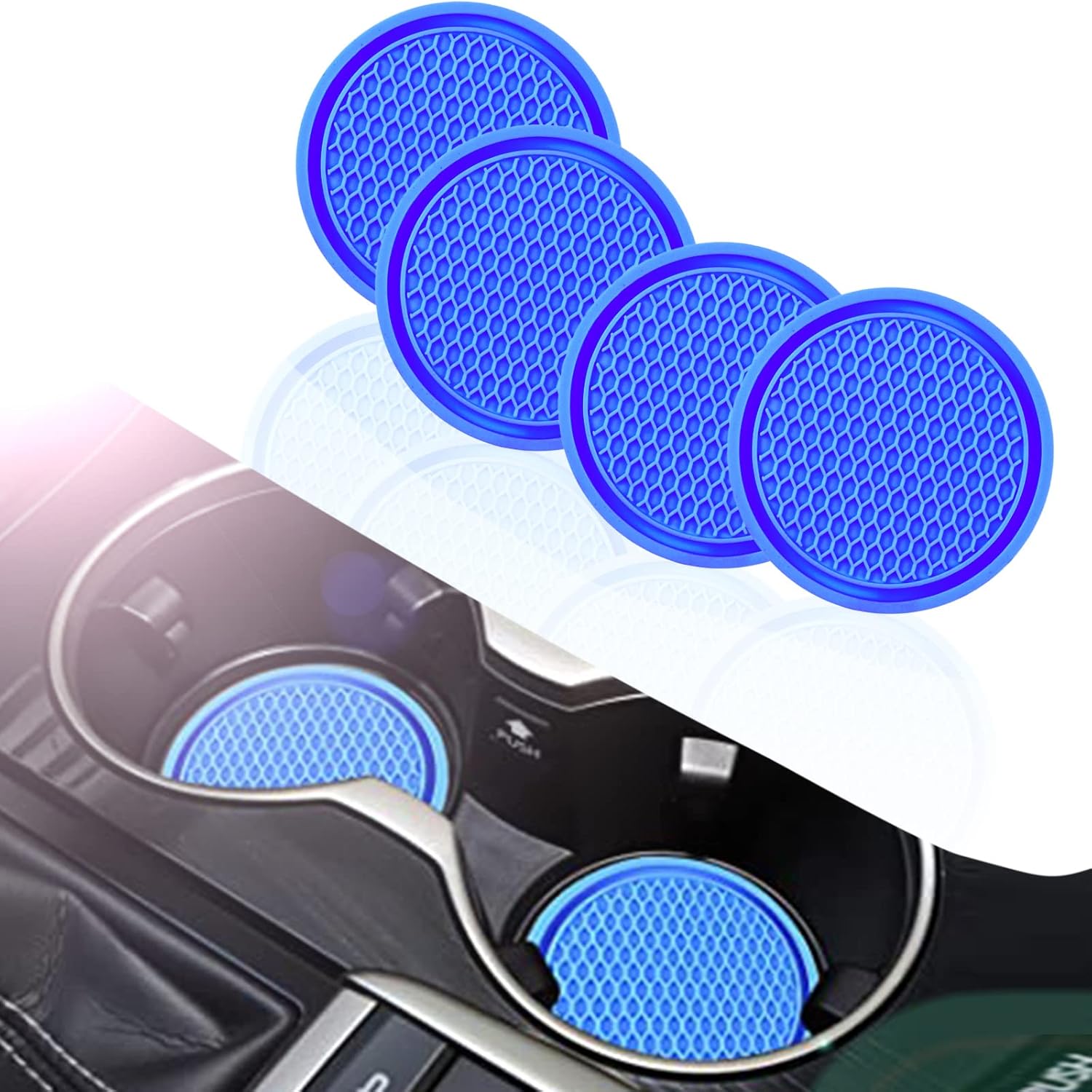 Posavasos para automóvil, paquete de 4, portavasos universales para vehículos, accesorios interiores de automóvil, 2.75 pulgadas de diámetro para