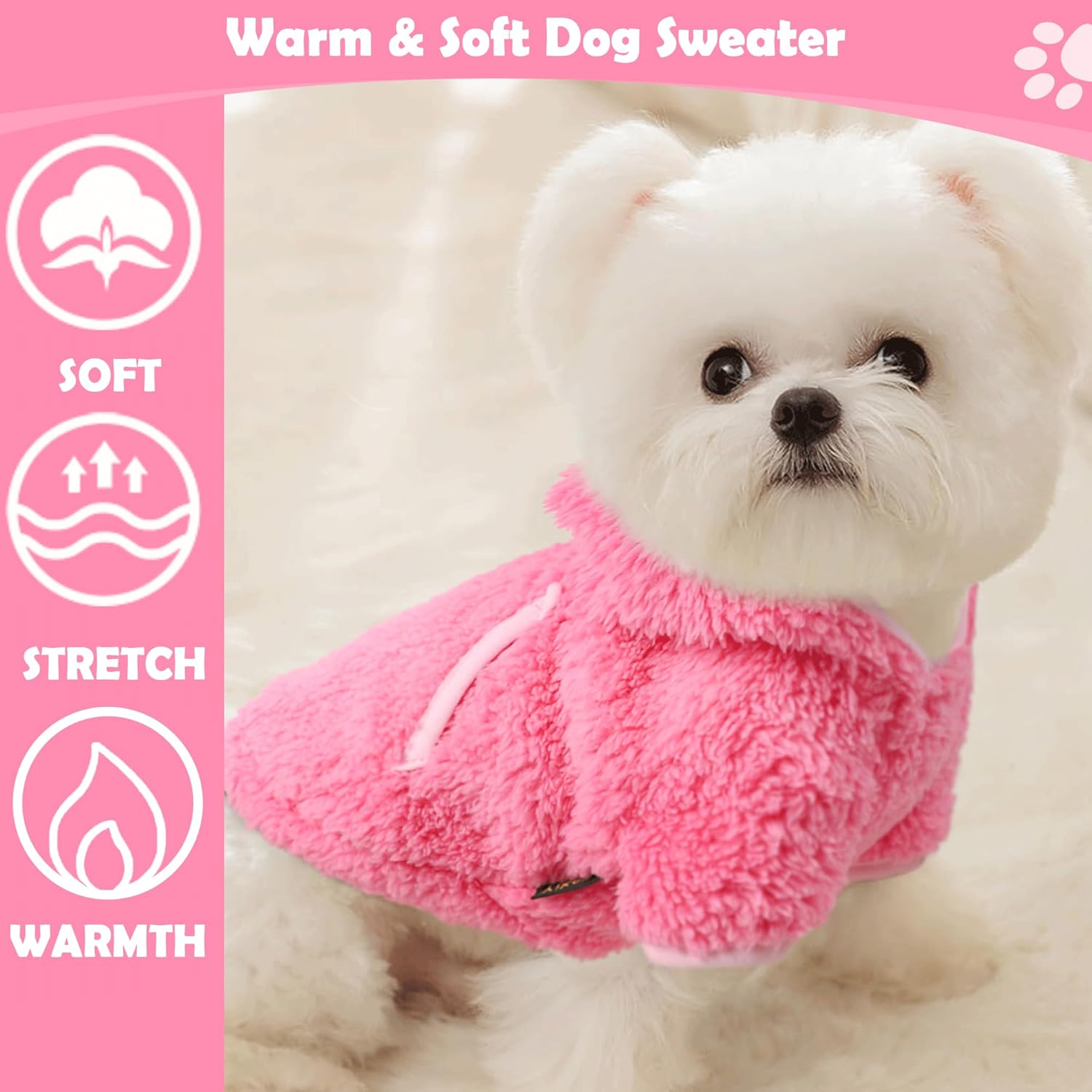 Suéter pequeño de forro polar con capucha para perros pequeños, hembras y niños, ropa cálida de invierno para cachorros para Chihuahua, taza de té,