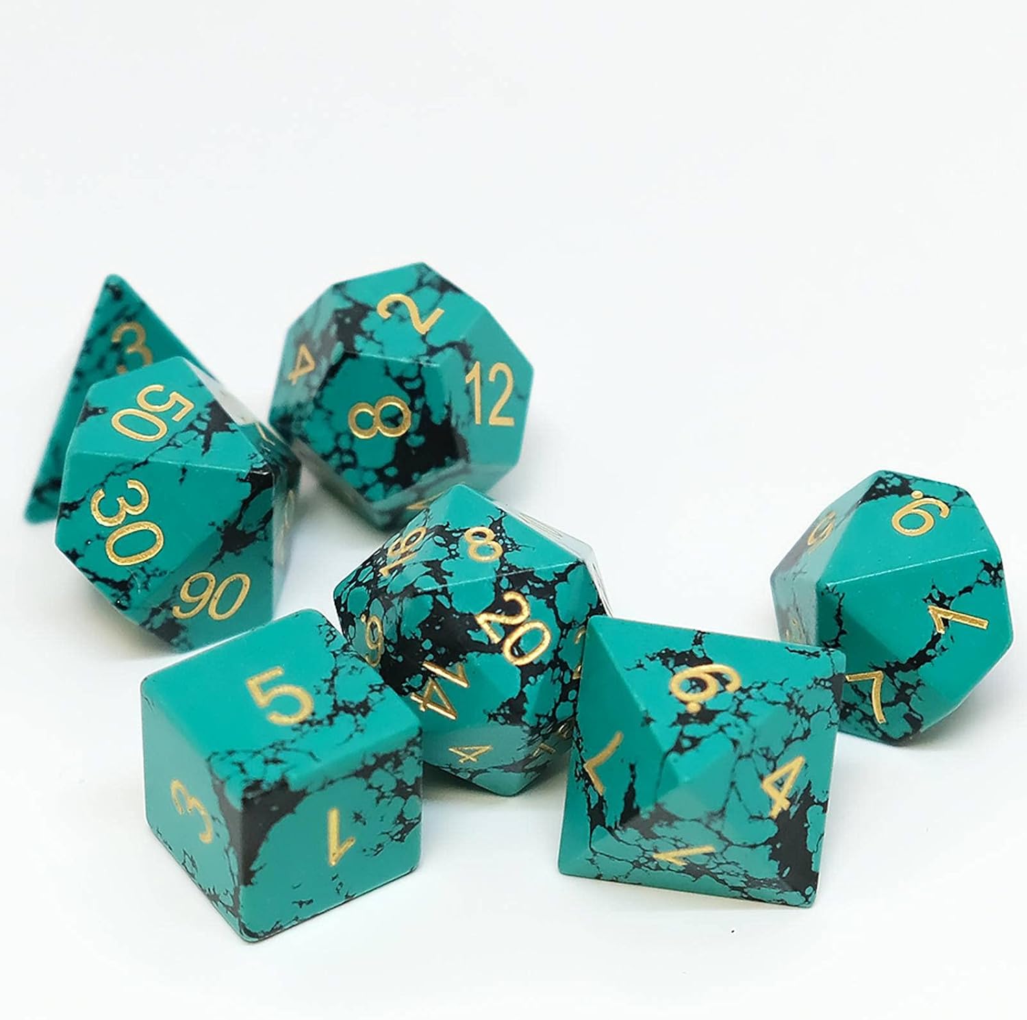 NC – Juego de dados sintéticos de turquesa con 7 piezas de D&D, juego de dados de poliedarl DND, se puede vender por separado, más opciones, bolsa